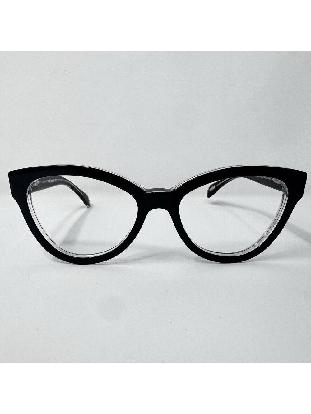 SEE 9267 C39 Black Cat Eye Eyeglass Frames Made in Italy 59-19-140